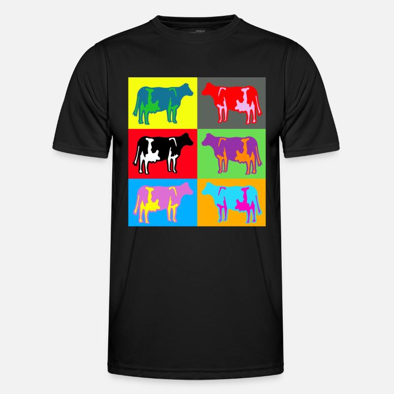 cow cows coloured multicolour Men's Functional T-Shirt