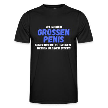 Lustiger Spruch sex penis kleiner Bizeps Geschenk - Männer Funktions-T-Shirt - Schwarz - Vorne - AI Model Male 178 dark (178cm)