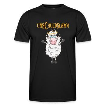 Unschuldslamm Schaf Lamm Tiere Heiligenschein - Männer Funktions-T-Shirt - Schwarz - Vorne - AI Model Male 178 dark (178cm)