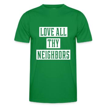 Love All Thy Neighbors - Anti Asian Racism - T-shirt sport Homme - vert - Devant - AI Model Male 178 dark (178cm)