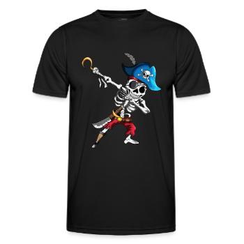 Dabbing Pirate Skeleton Eye patch Pirate Ship - Men's Functional T-Shirt - black - Front - AI Model Male 178 dark (178cm)