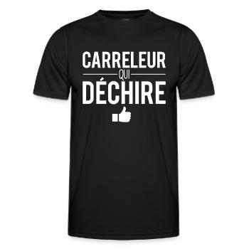 Carreleur qui déchire meilleur carreleur humour - T-shirt sport Homme - noir - Devant - AI Model Male 178 dark (178cm)