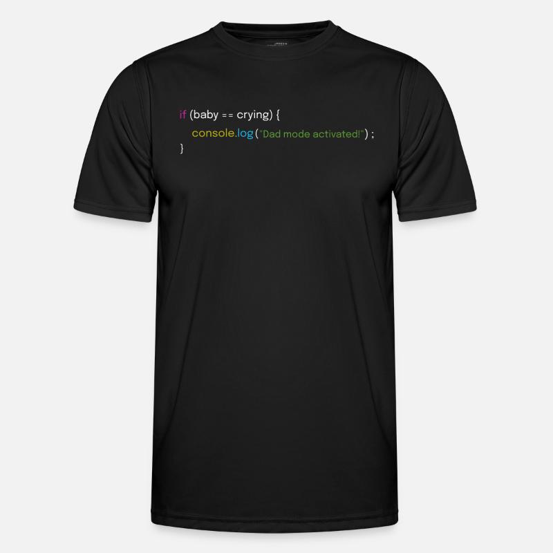 Father and Coding Design - Men's Functional T-Shirt - black