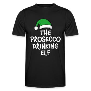 L’elfe buveur de Prosecco - T-shirt sport Homme - noir - Devant - AI Model Male 178 dark (178cm)