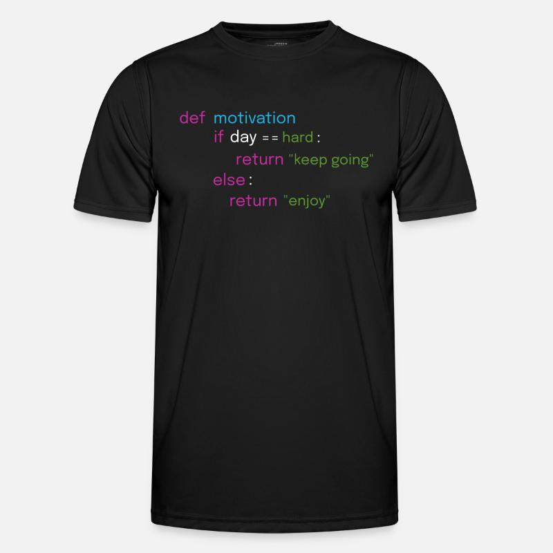 Motivational Coding Design - Men's Functional T-Shirt - black