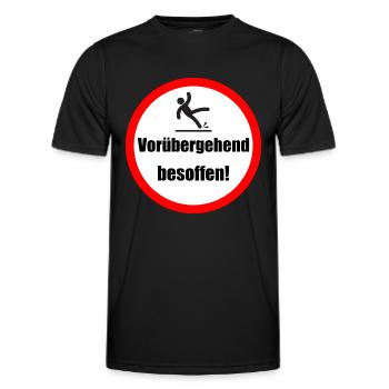 Party Saufen Spruch vorübergehend besoffen - Männer Funktions-T-Shirt - Schwarz - Vorne - AI Model Male 178 dark (178cm)
