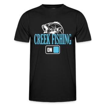 Fisherman Creek Fishing Mode On - Men's Functional T-Shirt - black - Front - AI Model Male 178 dark (178cm)