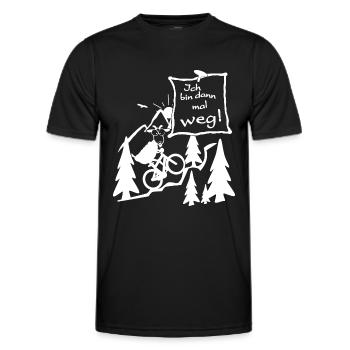bin weg MTB fahren - Fahrradtour - Männer Funktions-T-Shirt - Schwarz - Vorne - AI Model Male 178 dark (178cm)
