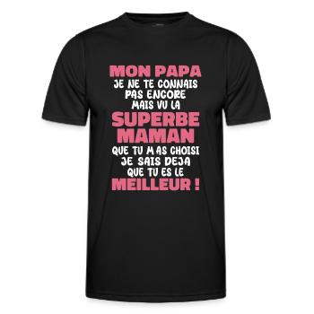Pregnancy Announcement Gift Future Dad Future Mom - Men's Functional T-Shirt - black - Front - AI Model Male 178 dark (178cm)