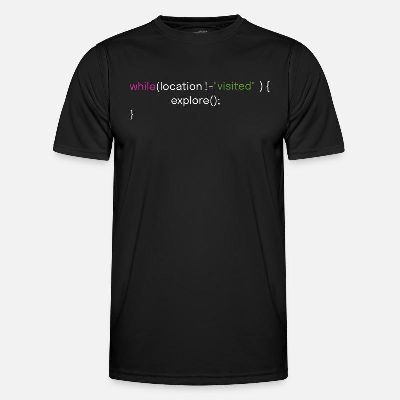 Travel and Coding Design - Men's Functional T-Shirt - black