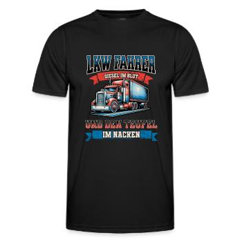 LKW Fahrer Spruch - Für alle Trucker! - Männer Funktions-T-Shirt - Schwarz - Vorne - AI Model Male 178 dark (178cm)