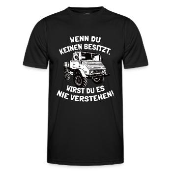 Unimog 411 - Offroad - Universal Motorgerät - Männer Funktions-T-Shirt - Schwarz - Vorne - AI Model Male 178 dark (178cm)