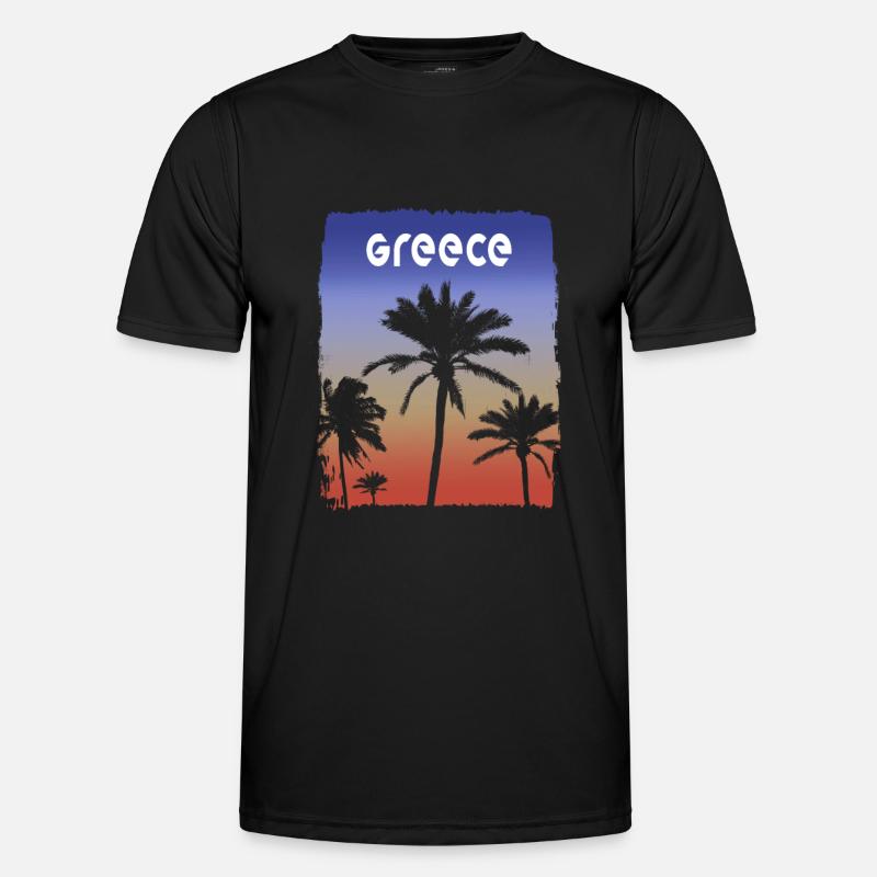 Grèce coucher de soleil vacances souvenir palmier T-shirt sport Homme