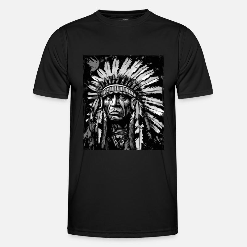 Crâne de chef indien Apache T-shirt sport Homme