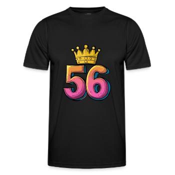 56 Nombre Couronne - T-shirt sport Homme - noir - Devant - AI Model Male 178 dark (178cm)
