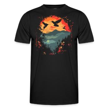 Kolibri Vogel Natur Tiere Wildnis Nektar - Männer Funktions-T-Shirt - Schwarz - Vorne - AI Model Male 178 dark (178cm)