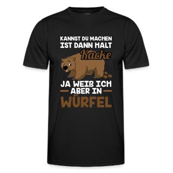 Wombat Würfel Kot - Männer Funktions-T-Shirt - Schwarz - Vorne - AI Model Male 178 dark (178cm)