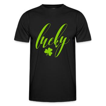 Lucky Kleeblatt Saint Patrick‘s Day Party - Männer Funktions-T-Shirt - Schwarz - Vorne - AI Model Male 178 dark (178cm)