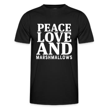 Peace Love And Marshmallows - Men's Functional T-Shirt - black - Front - AI Model Male 178 dark (178cm)