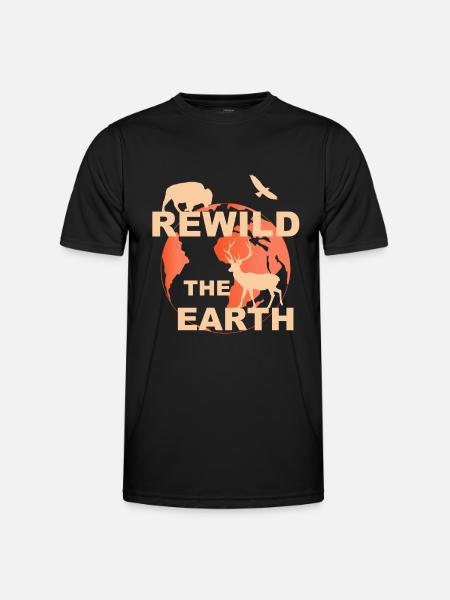 rewild rewilding rewilding the earth - Men's Functional T-Shirt - black