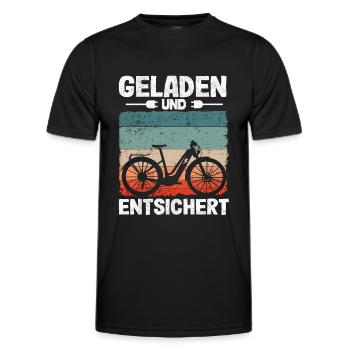 EBike Elektrofahrrad Ebike Geschenk Pedelec Lustig - Männer Funktions-T-Shirt - Schwarz - Vorne - AI Model Male 178 dark (178cm)