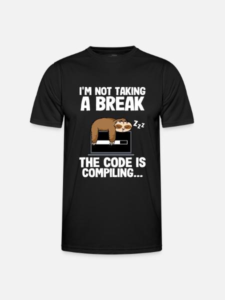 Programmierer Faultier Informatiker Nerd Coder Bug - Männer Funktions-T-Shirt - Schwarz
