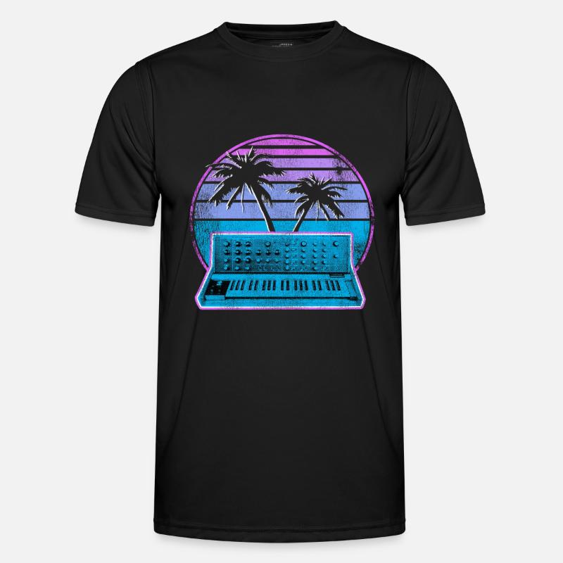 Synthétiseur analogique Synthwave Vintage Retrowave T-shirt sport Homme