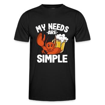Crabes du homard amateurs de fruits de mer - T-shirt sport Homme - noir - Devant - AI Model Male 178 dark (178cm)