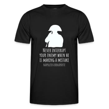 Napoléon Bonaparte disant - T-shirt sport Homme - noir - Devant - AI Model Male 178 dark (178cm)