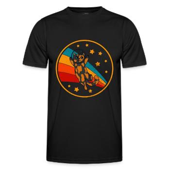 chat tortue Space Cat - T-shirt sport Homme - noir - Devant - AI Model Male 178 dark (178cm)