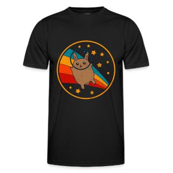 Lapin géant flamand dans l’espace - T-shirt sport Homme - noir - Devant - AI Model Male 178 dark (178cm)
