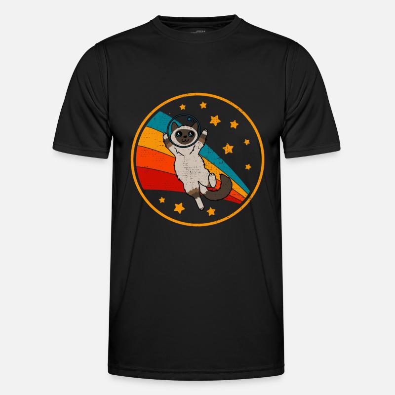 Birma Birma Katze Space Cat - Männer Funktions-T-Shirt - Schwarz