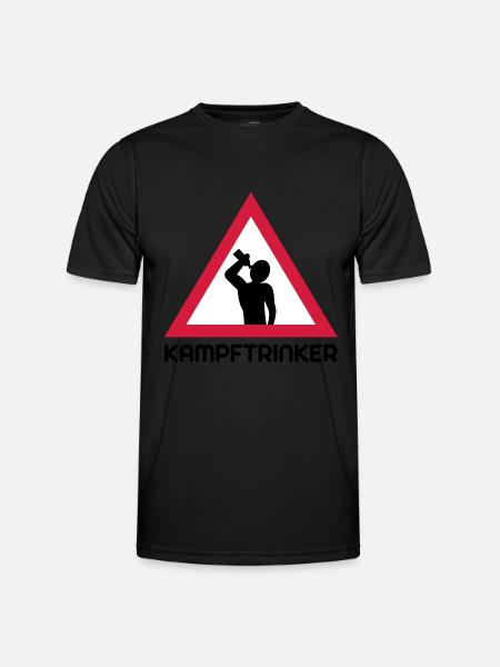 Kampftrinker - Männer Funktions-T-Shirt - Schwarz