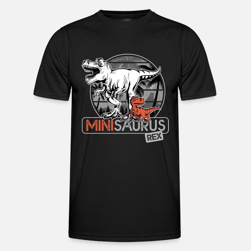Minisaurus rex Dinosaurier Junge Geschenk - Männer Funktions-T-Shirt - Schwarz