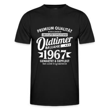 OLDTIMER 1967 LUSTIG 55 JAHRE GEBURTSTAG GESCHENK - Männer Funktions-T-Shirt - Schwarz - Vorne - AI Model Male 178 dark (178cm)