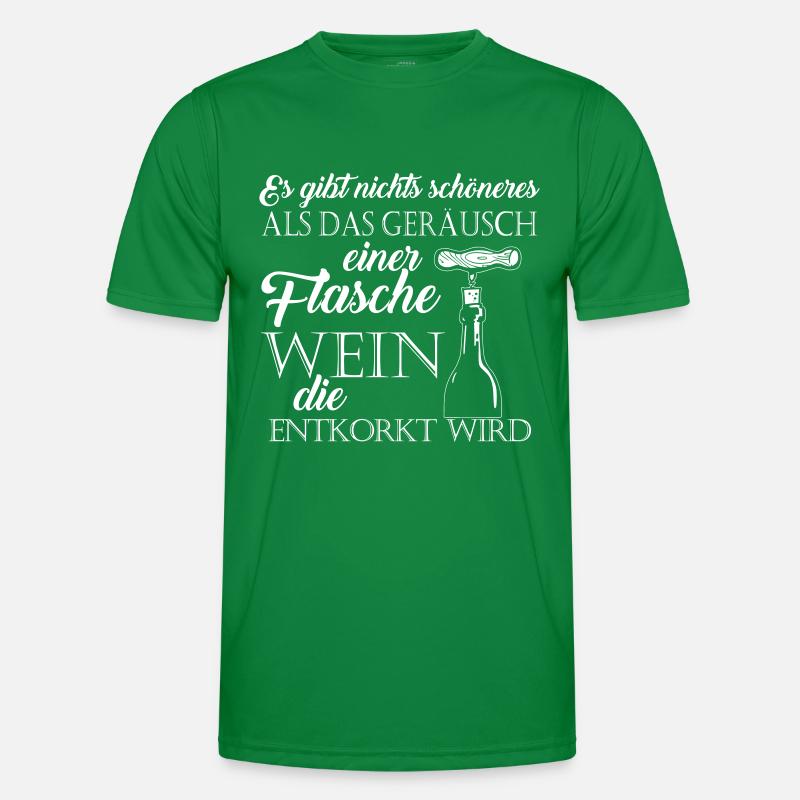 Geräusch einer Flasche Wein die entkorkt wird Männer Funktions-T-Shirt