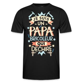 idee cadeau je suis un papa bricoleur qui déchire - T-shirt sport Homme - noir - Devant - AI Model Male 178 dark (178cm)