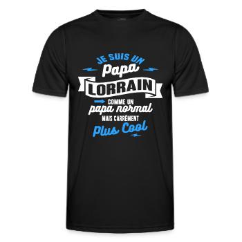 papa lorrain mais plus cool - T-shirt sport Homme - noir - Devant - AI Model Male 178 dark (178cm)