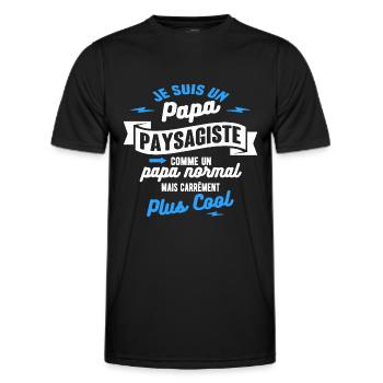 papa paysagiste mais plus cool - T-shirt sport Homme - noir - Devant - AI Model Male 178 dark (178cm)