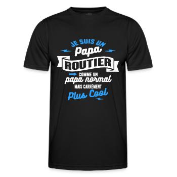 papa routier mais plus cool - T-shirt sport Homme - noir - Devant - AI Model Male 178 dark (178cm)