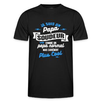 papa soudeur mais plus cool - T-shirt sport Homme - noir - Devant - AI Model Male 178 dark (178cm)