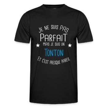 Tonton - T-shirt sport Homme - noir - Devant - AI Model Male 178 dark (178cm)