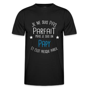 Papy - T-shirt sport Homme - noir - Devant - AI Model Male 178 dark (178cm)