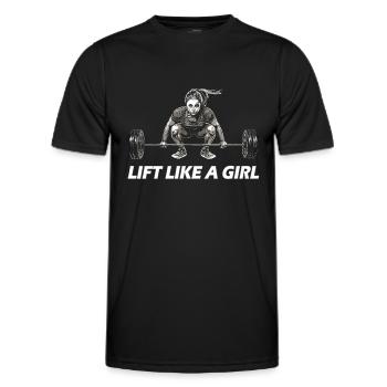 Lift Like A Girl! - Men's Functional T-Shirt - black - Front - AI Model Male 178 dark (178cm)