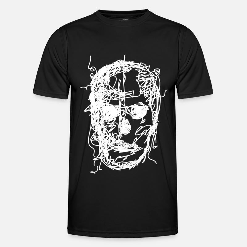 Skull Drawing - Men's Functional T-Shirt - black