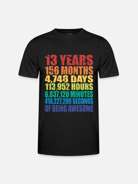 13e verjaardagscadeau, jongens meisjes tieners, 13 jaar oud - Functioneel T-shirt voor mannen - zwart