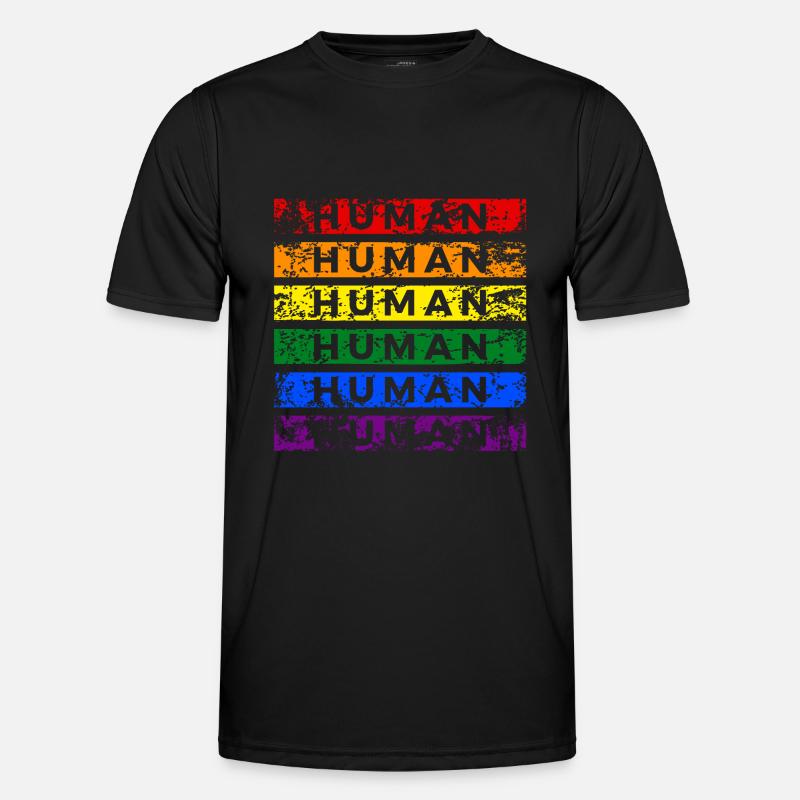 LGBT Human Mensch Regenbogen Geschenkidee Männer Funktions-T-Shirt
