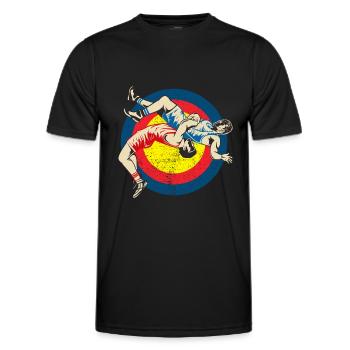 Ringen Ringer Kampfsport Kraftsport Sport Geschenk - Männer Funktions-T-Shirt - Schwarz - Vorne - AI Model Male 178 dark (178cm)