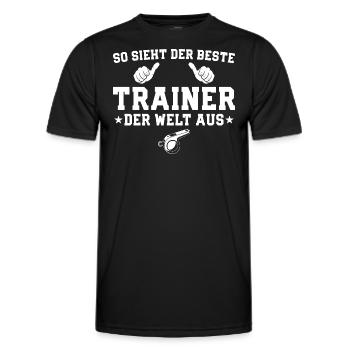 Bester Trainer der Welt - Fussballtrainer - Männer Funktions-T-Shirt - Schwarz - Vorne - AI Model Male 178 dark (178cm)