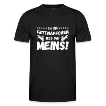 Oh ein Fettnäpchen - Männer Funktions-T-Shirt - Schwarz - Vorne - AI Model Male 178 dark (178cm)